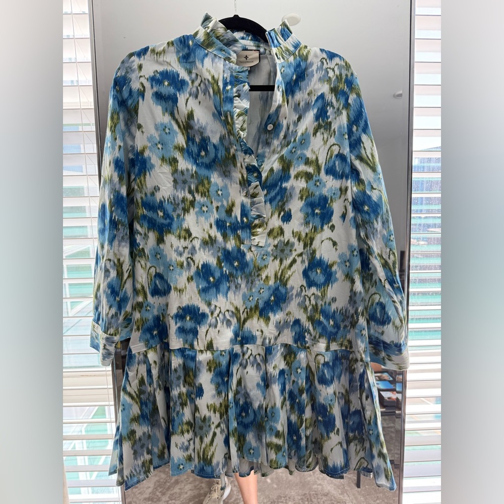Tuckernuck Blue and Green Floral Dress